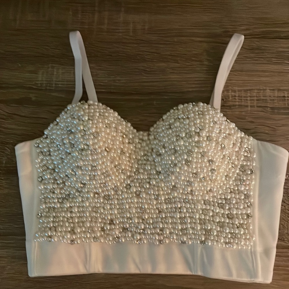 Beaded bralette style crop top